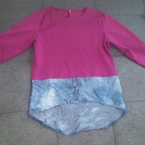 plum colored Denim shirt blouse